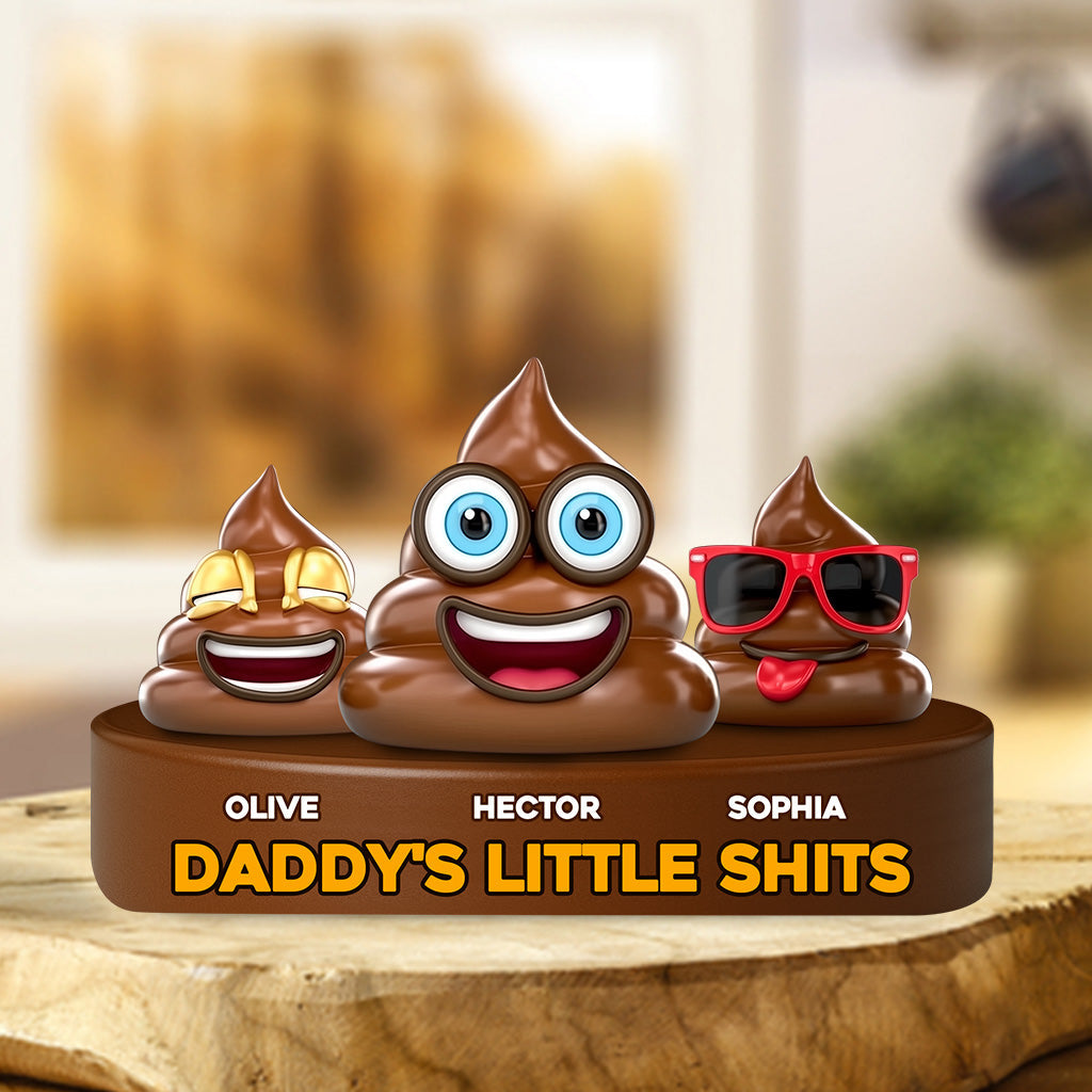 Daddy's Little Shits - Personalisierte, individuell geformte Acrylplakette für Väter