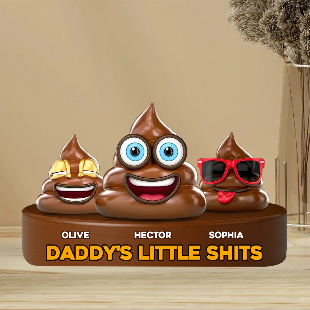 Daddy's Little Shits - Personalisierte, individuell geformte Acrylplakette für Väter