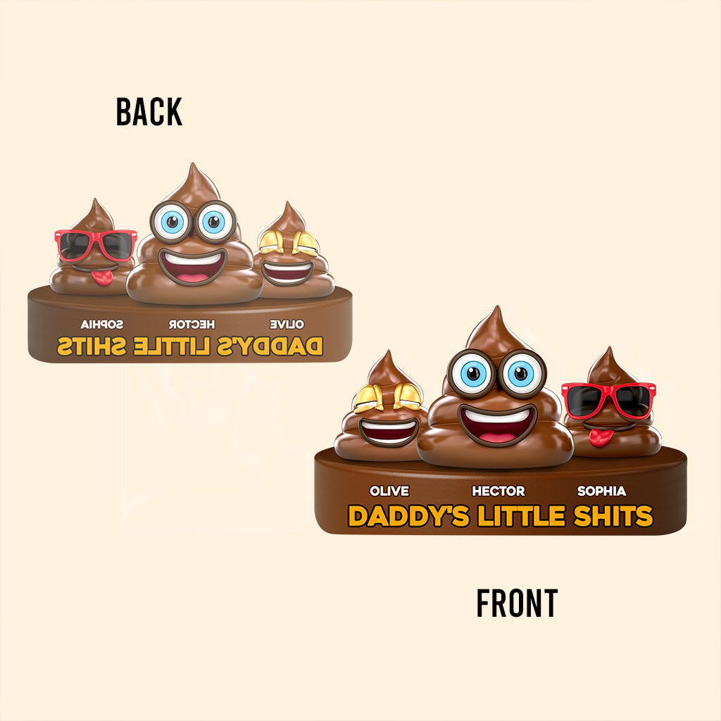 Daddy's Little Shits - Personalisierte, individuell geformte Acrylplakette für Väter
