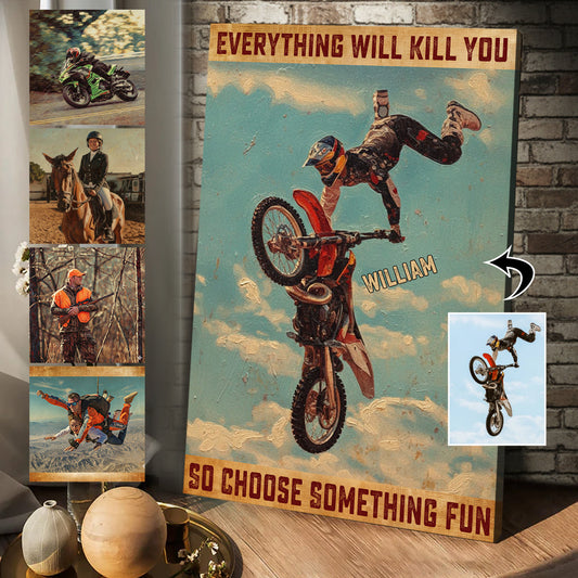 Vintage-Bild im Retro-Stil – Personalisierte Pferdeleinwand und Poster