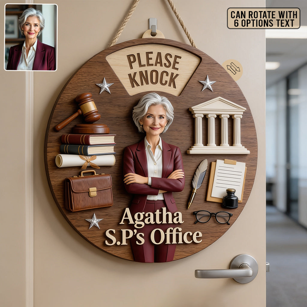 Justice Begins - Personalized Lawyer Spinner Sign Custom Shape
