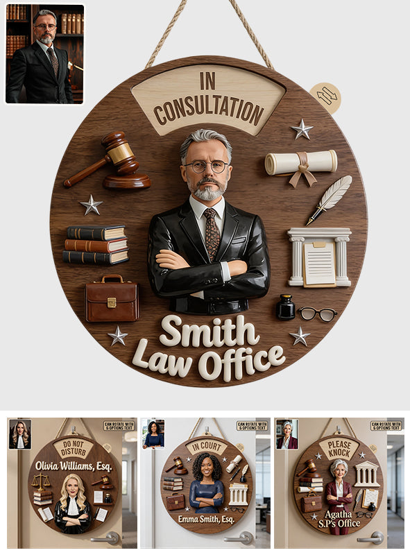 Justice Begins - Personalized Lawyer Spinner Sign Custom Shape