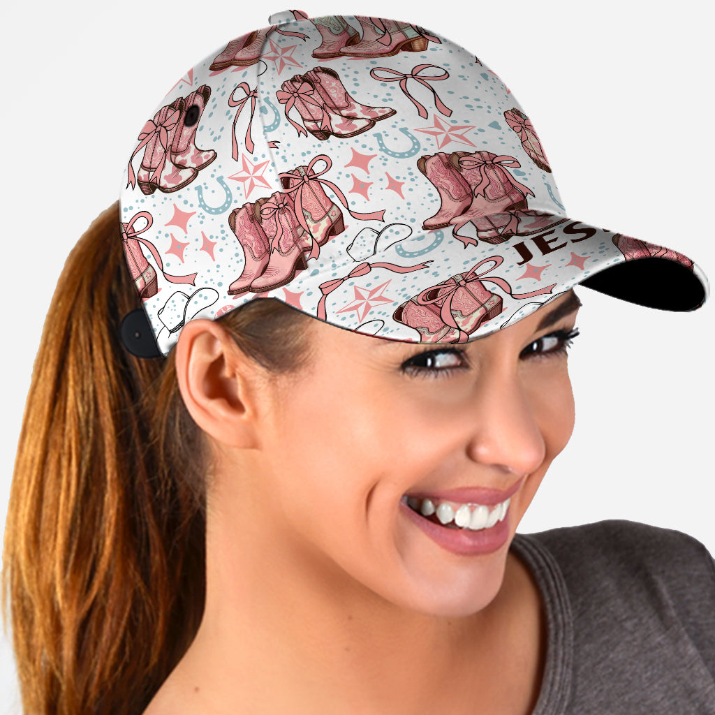 Coquette Cowgirl Boots and Bows - Personalized Cowgirl Classic Cap