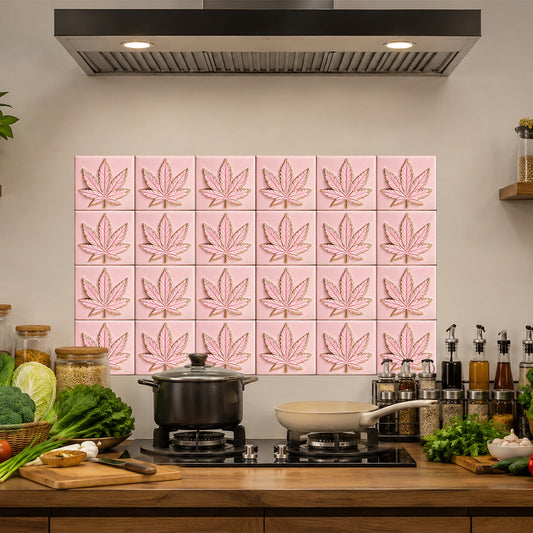 Magic Green Pink Leaf - Personalized Weed Wall Decal