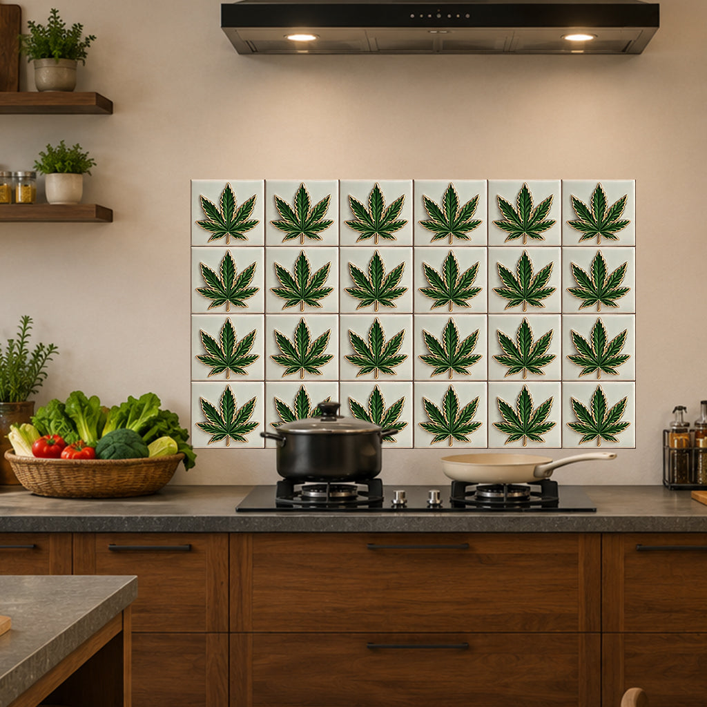 Magic Green Pink Leaf - Personalized Weed Wall Decal
