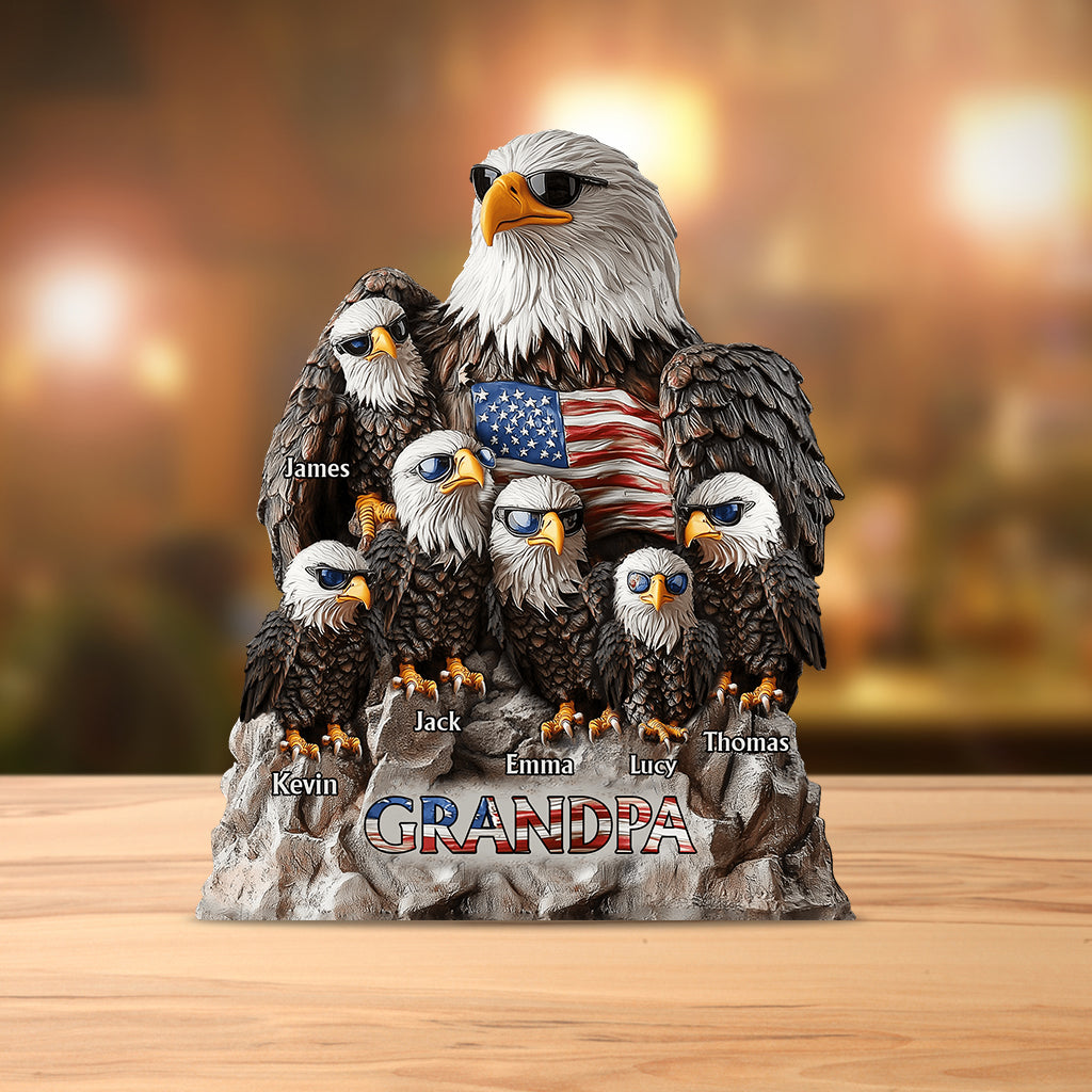 Strong Papa - Personalized Father Custom Shaped Acrylic Plaque