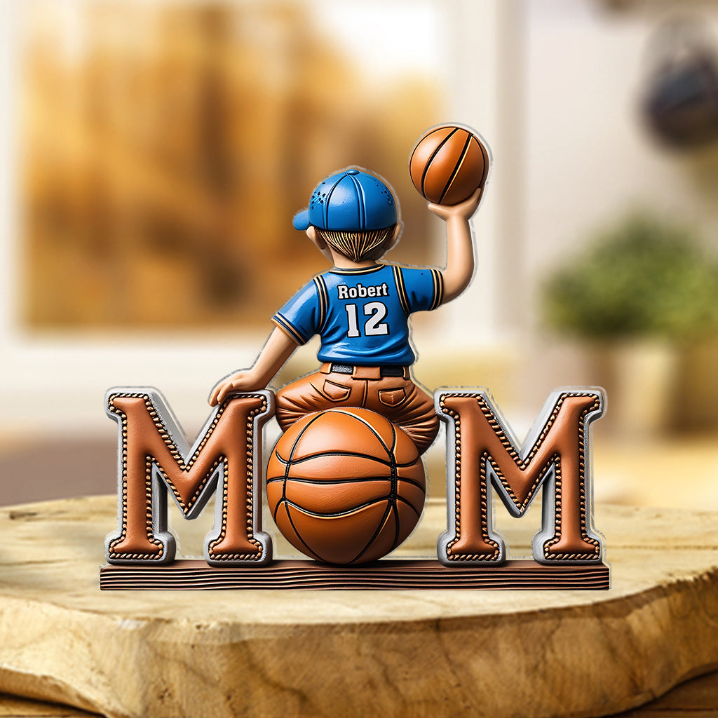 Basketball-Mama – Personalisierte Acrylplakette in individueller Form für Mütter