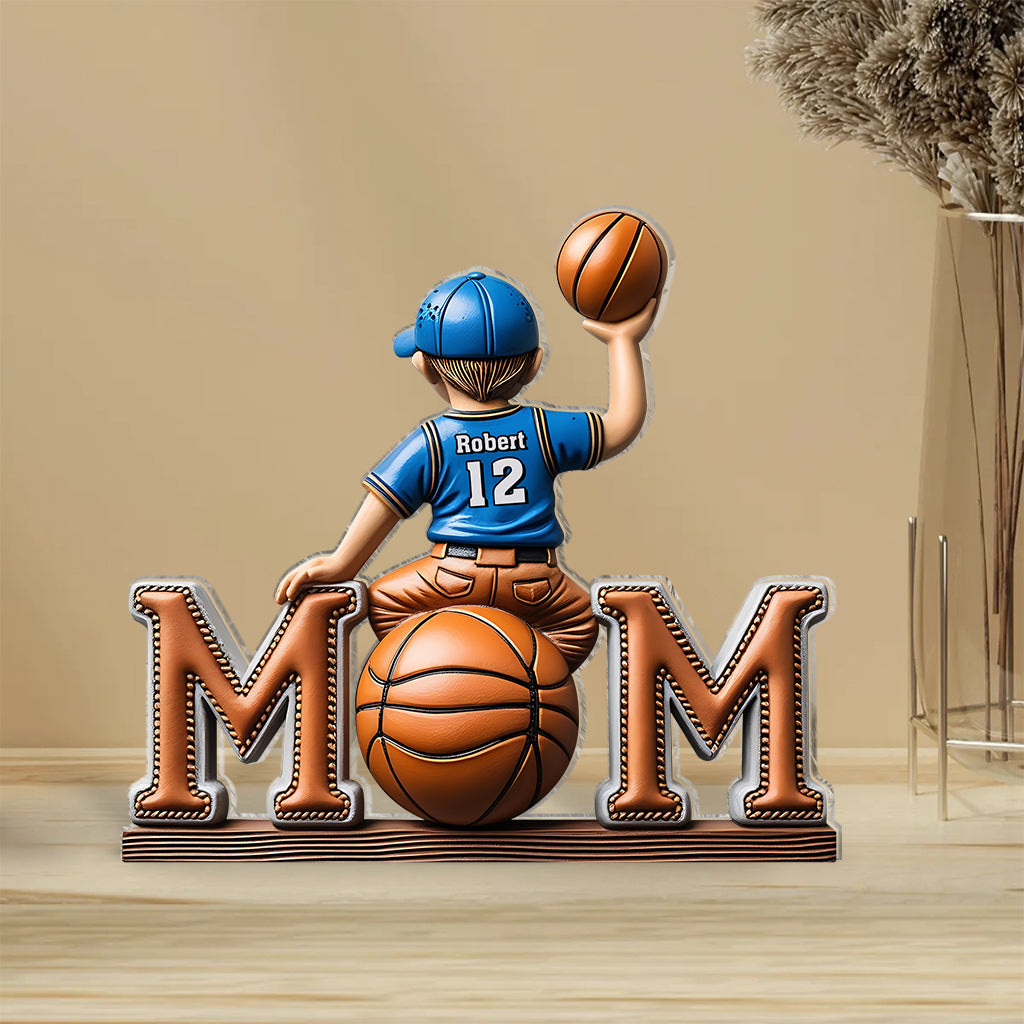 Basketball-Mama – Personalisierte Acrylplakette in individueller Form für Mütter