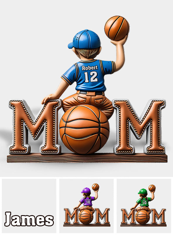 Basketball-Mama – Personalisierte Acrylplakette in individueller Form für Mütter