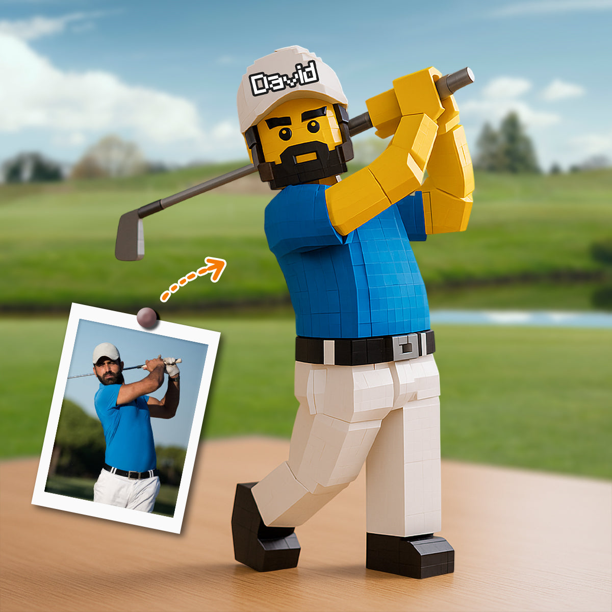 Geschenk für Golfer – Personalisierte Acrylplakette in Golfform