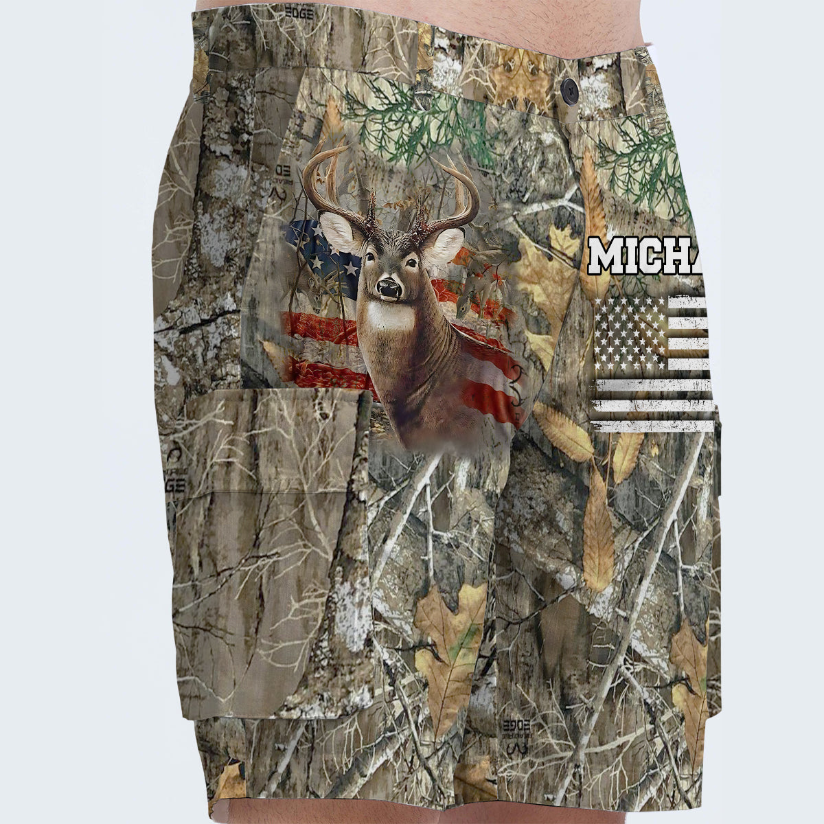 It's Hunting Season - Personalized Hunting Cargo Shorts With Belt