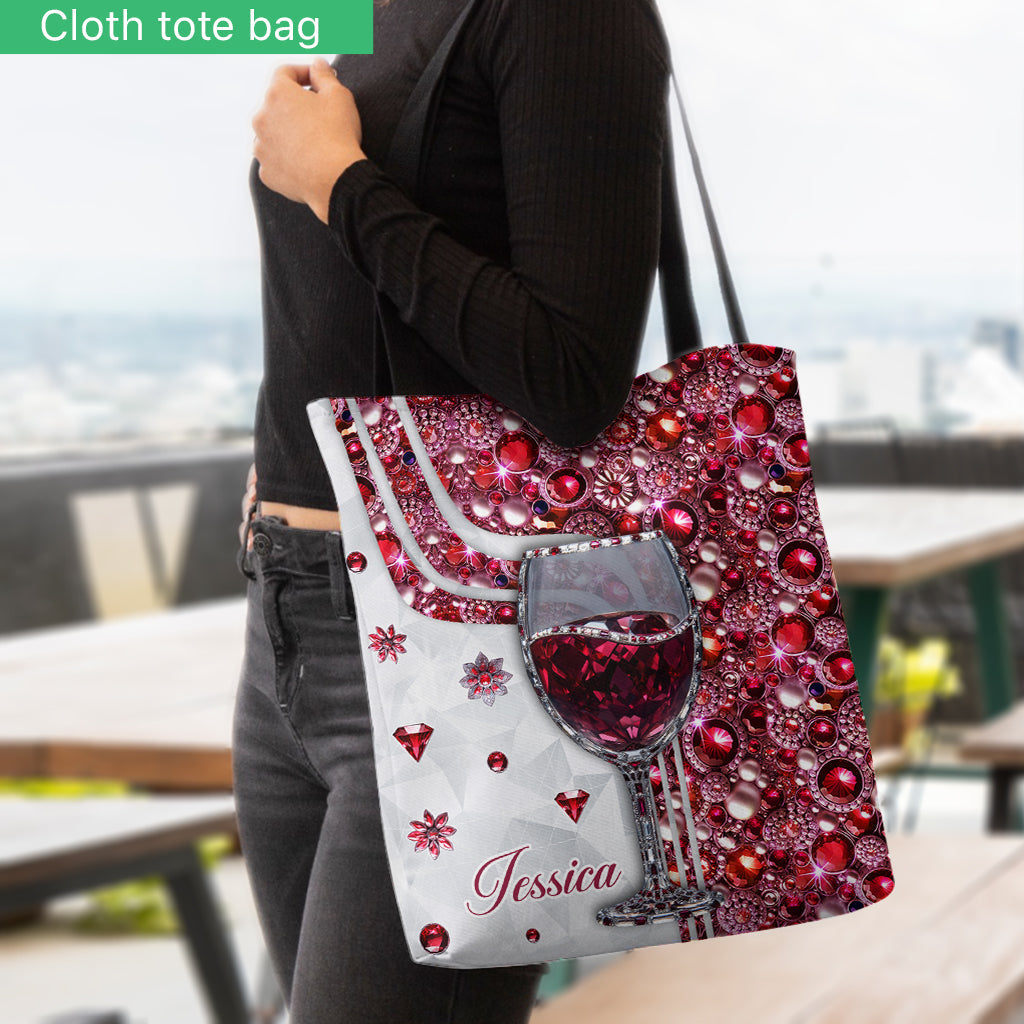 Einfach ein Mädchen, das Wein liebt – personalisierte Weintasche