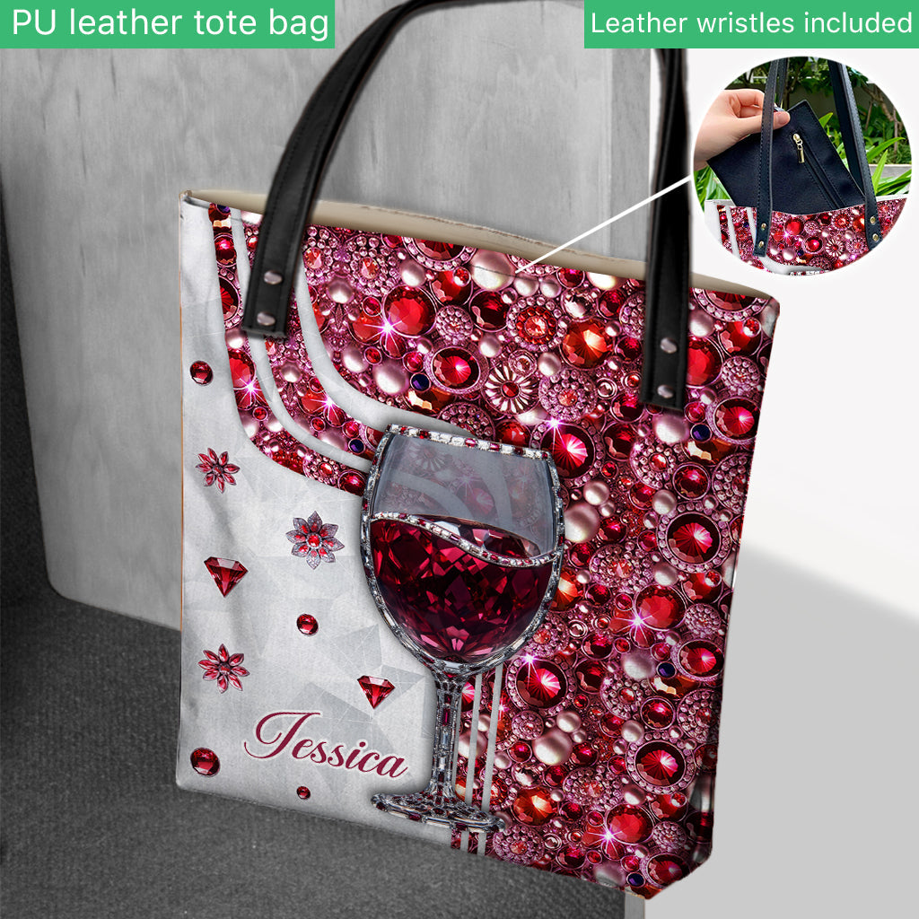 Einfach ein Mädchen, das Wein liebt – personalisierte Weintasche