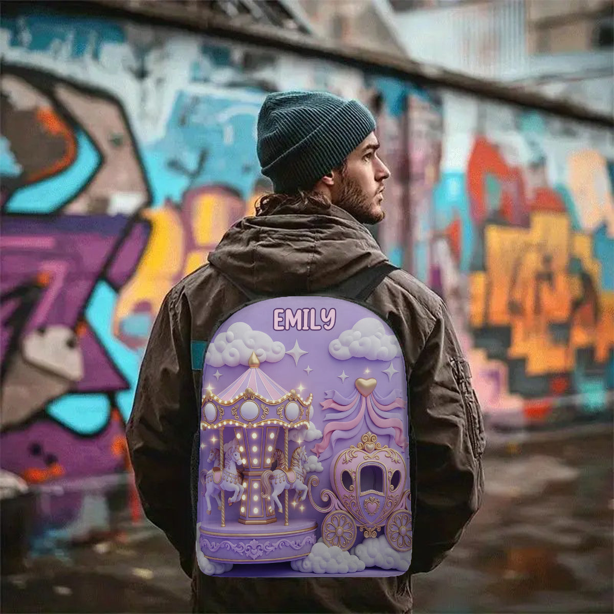 Zauberland – Geschenk für Tochter/Enkelin – Personalisierter multifunktionaler Kinderrucksack