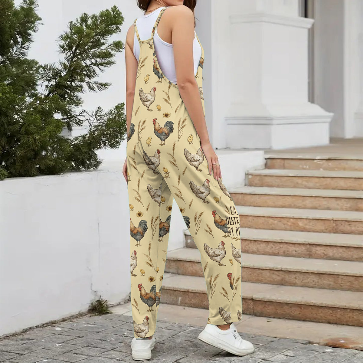 Easily Distracted By Peckers, Geschenk für Bauern - Personalisierte Hühner Lässige Overalls/Jumpsuits