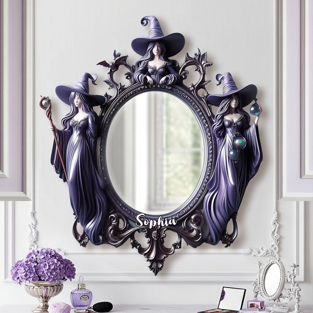 Three Witches - Personalized Witch Wall Hanging Mirror