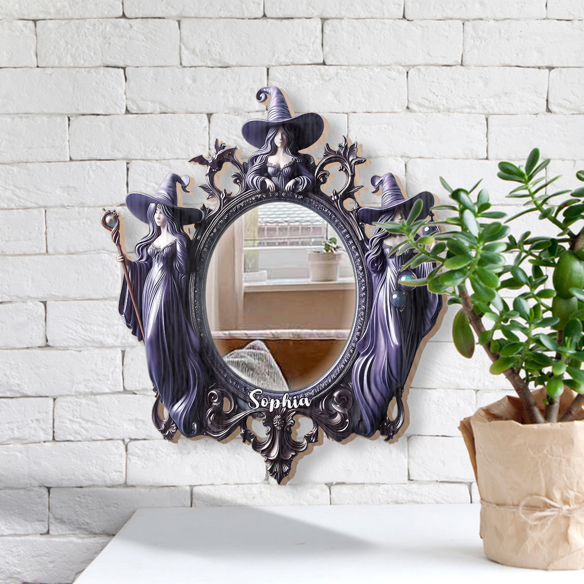 Three Witches - Personalized Witch Wall Hanging Mirror