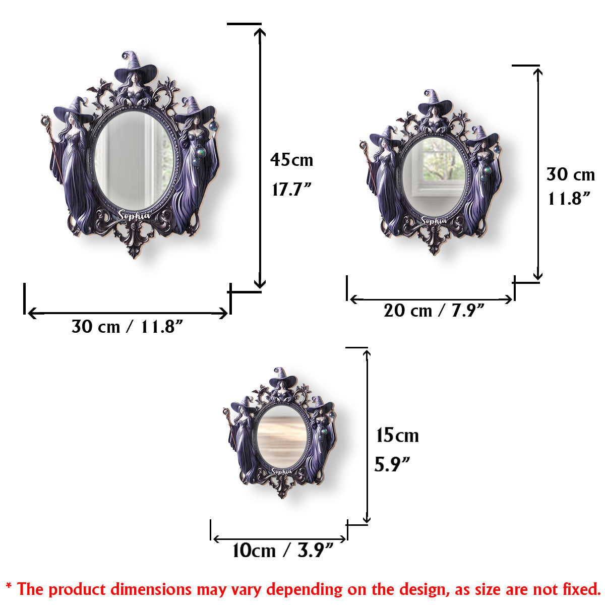 Three Witches - Personalized Witch Wall Hanging Mirror