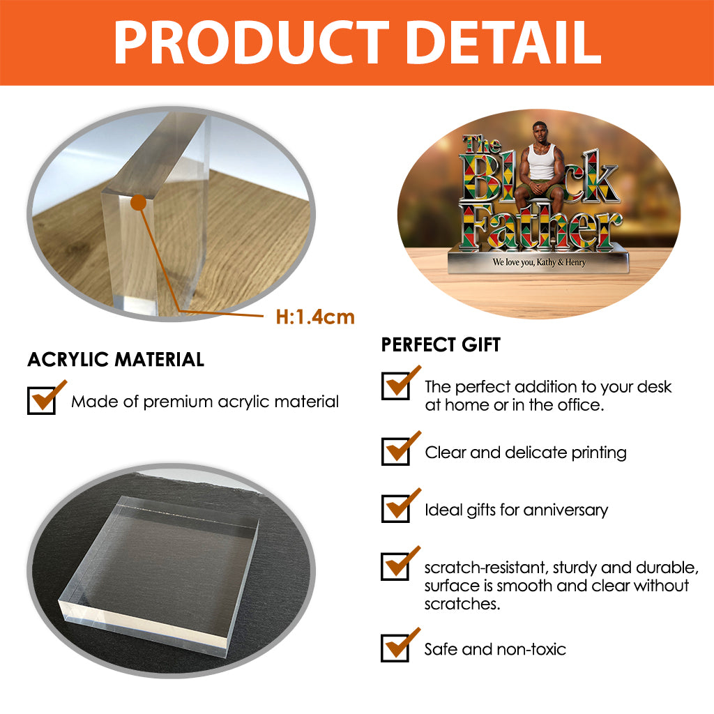 Custom Any Photo, Best Gift For Dad & Grandpa - Personalized Father Custom Shaped Acrylic Plaque