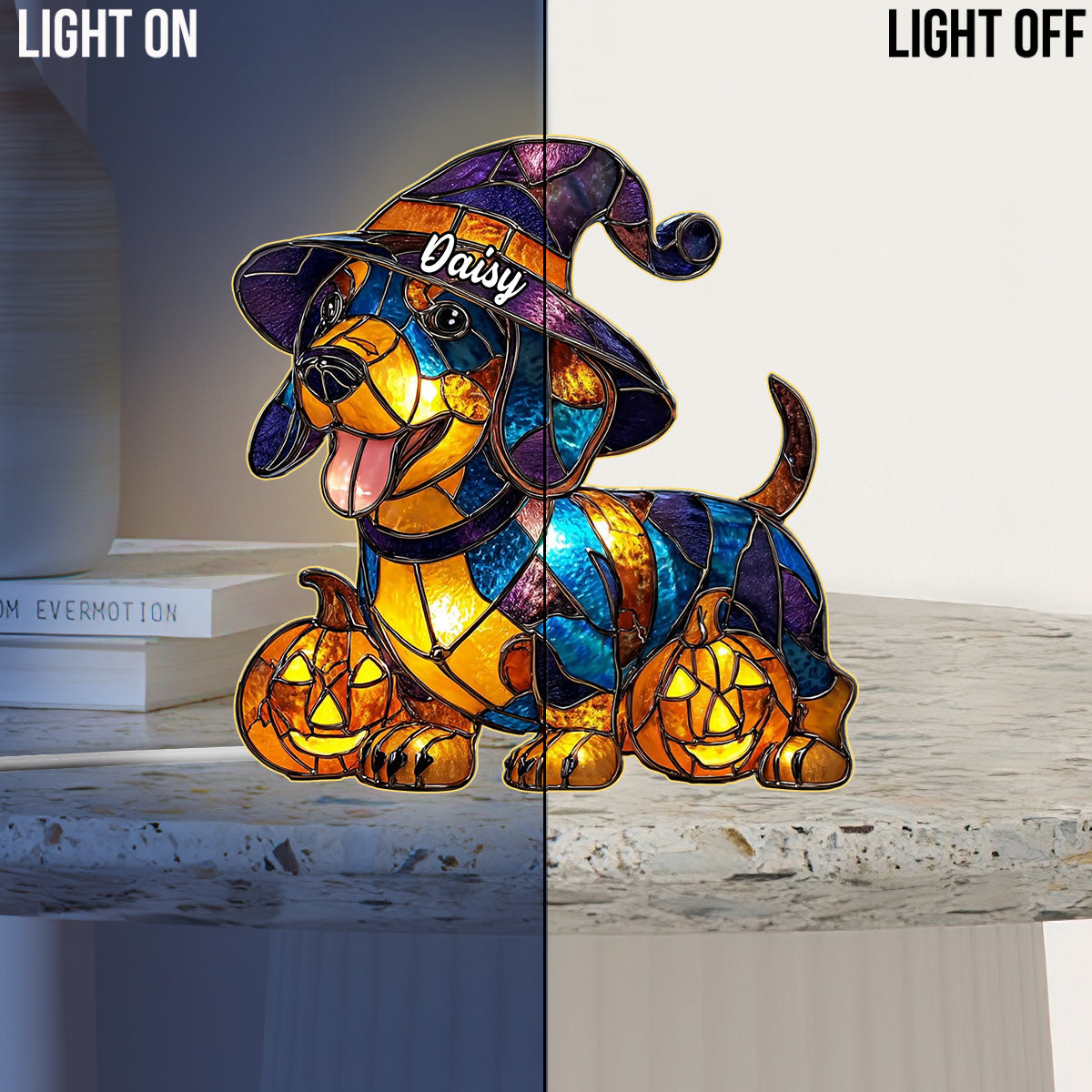 Spooky Time - Personalized Dog Acrylic LED Night Light