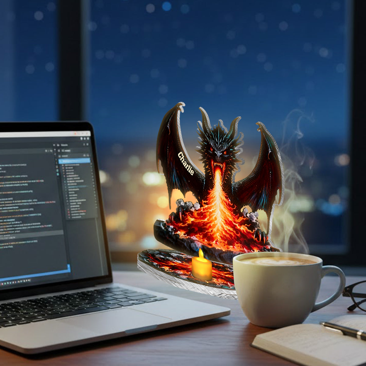 Majestic Book Nook - Personalisierter Drachen-Kerzenhalter