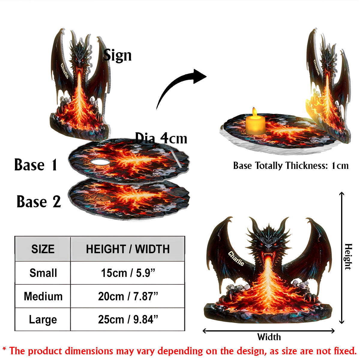 Majestic Book Nook - Personalisierter Drachen-Kerzenhalter