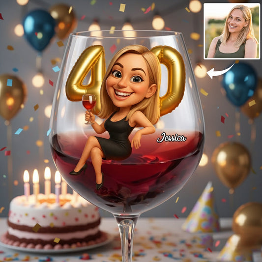 Women's Birthday - Personalized Wine Glass With Long Stem