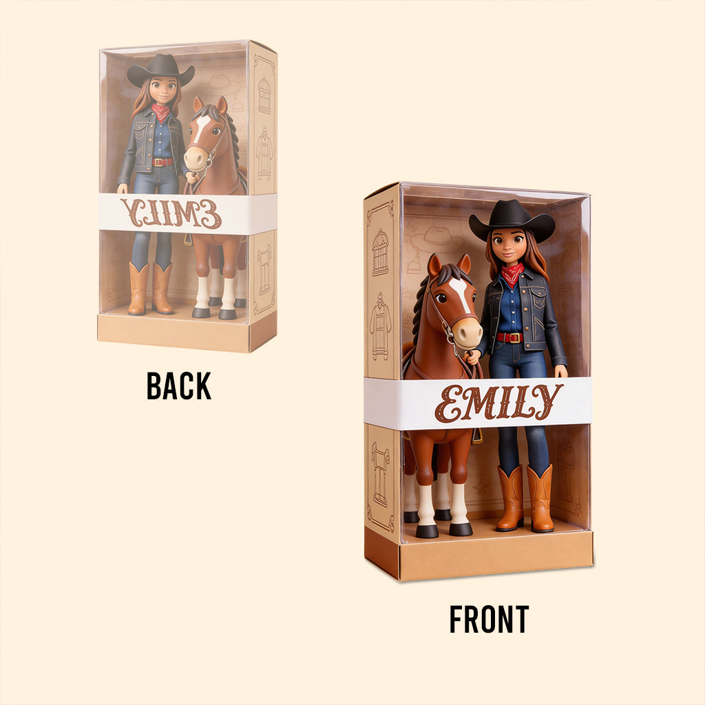 Geschenk für Cowgirls – Personalisierte Acrylplakette in Cowgirl-Form