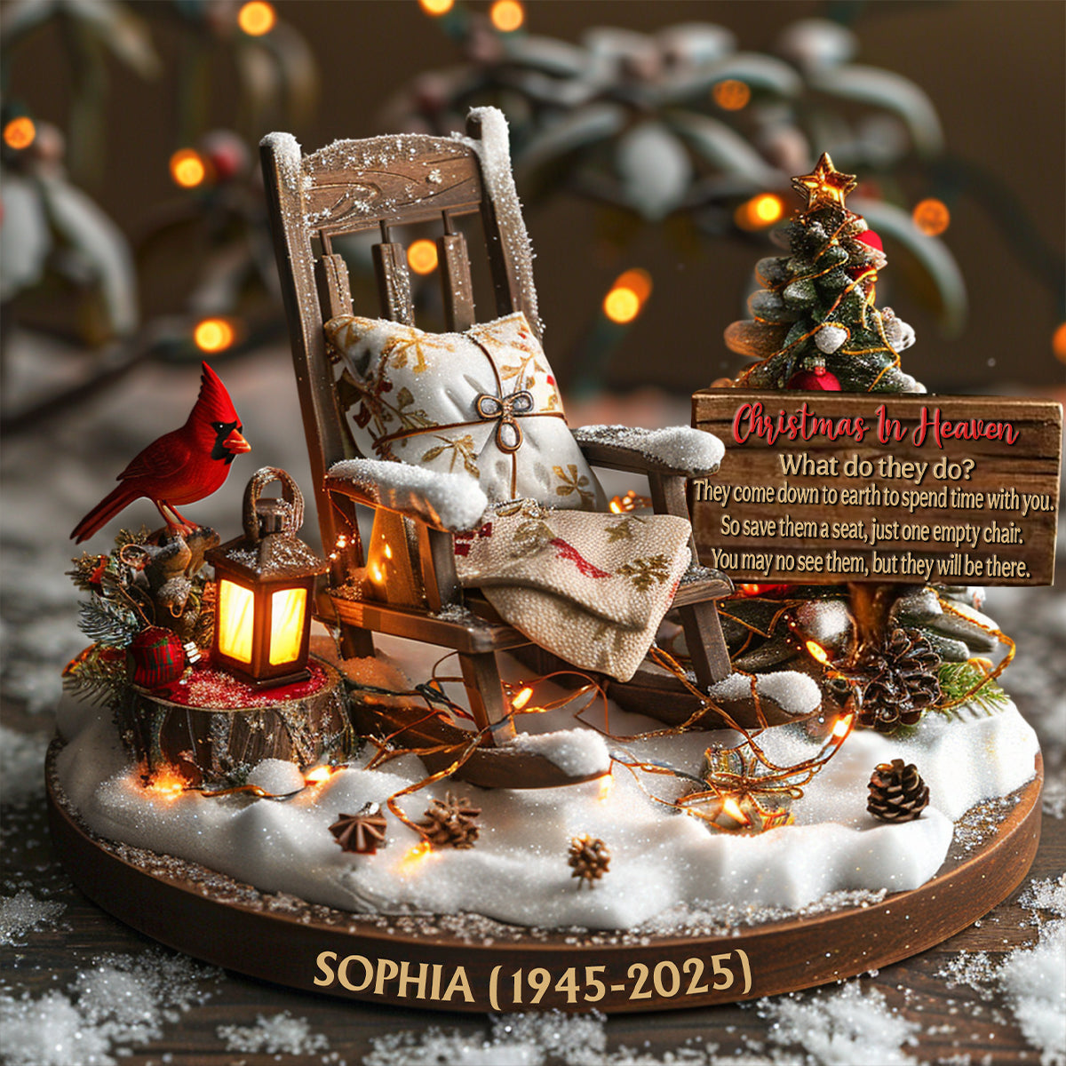 Weihnachten im Himmel – Personalisierte Gedenktafel aus Acryl in individueller Form