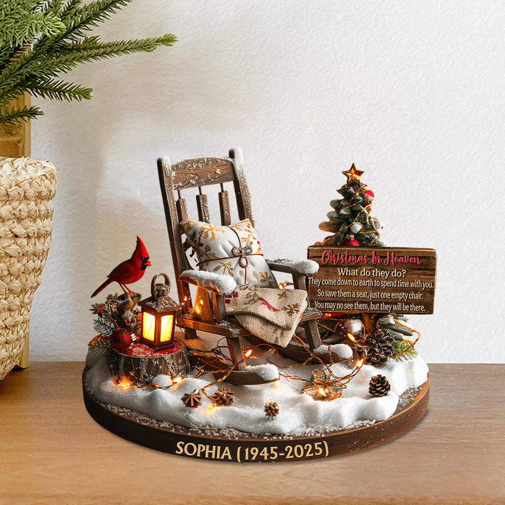 Weihnachten im Himmel – Personalisierte Gedenktafel aus Acryl in individueller Form