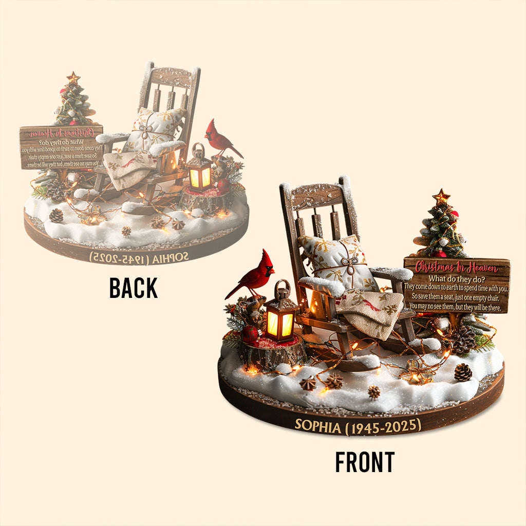 Weihnachten im Himmel – Personalisierte Gedenktafel aus Acryl in individueller Form