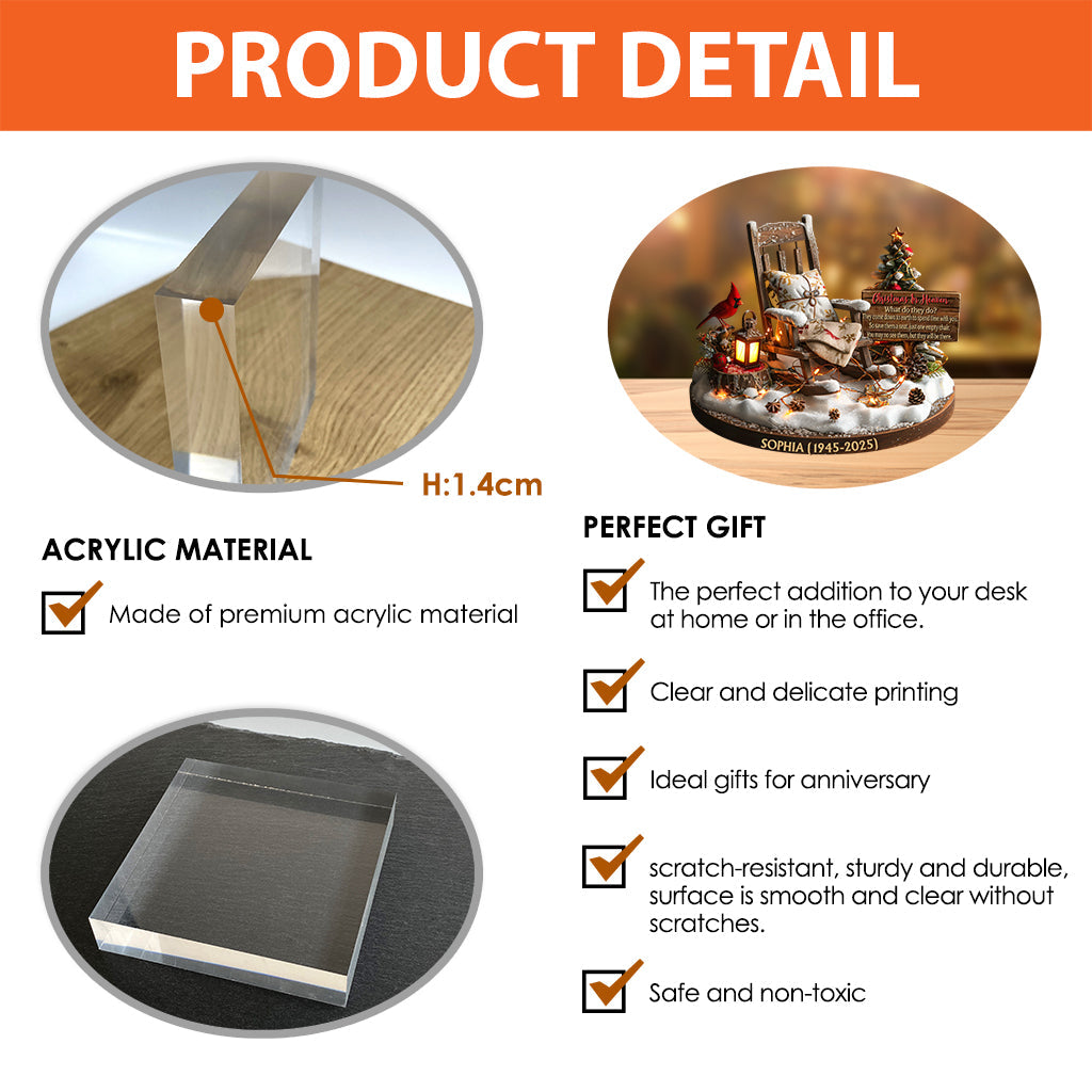 Weihnachten im Himmel – Personalisierte Gedenktafel aus Acryl in individueller Form