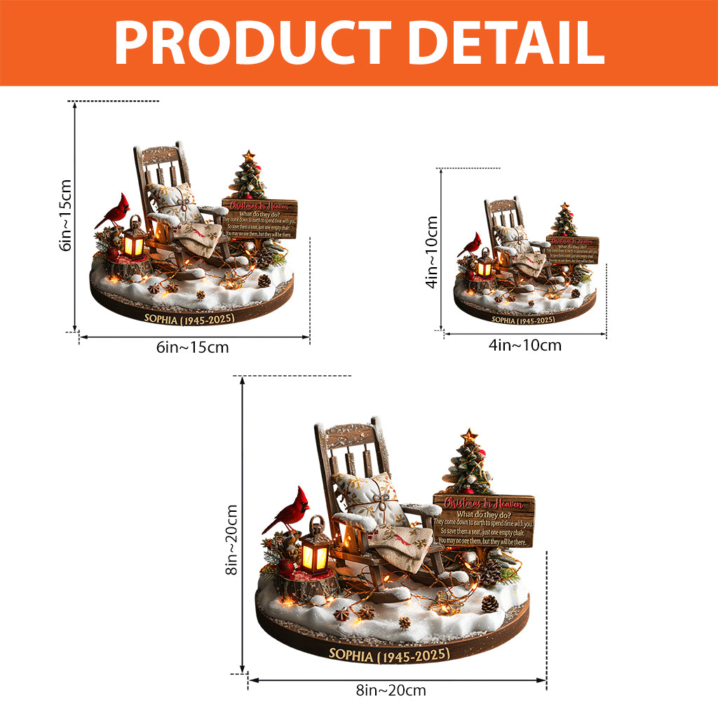 Weihnachten im Himmel – Personalisierte Gedenktafel aus Acryl in individueller Form