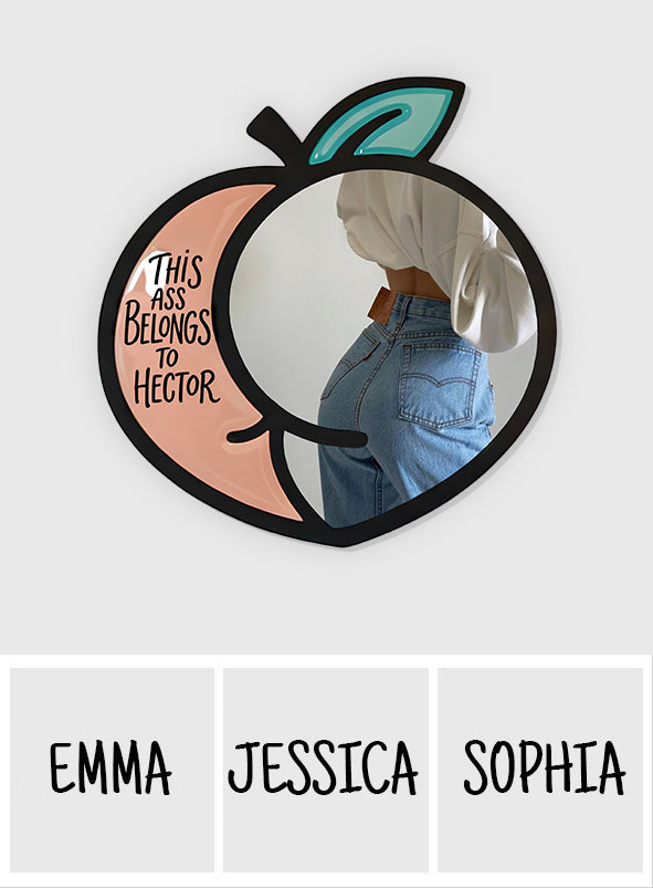 Dieser Pfirsich gehört zu – Personalisierter Wandspiegel für Paare