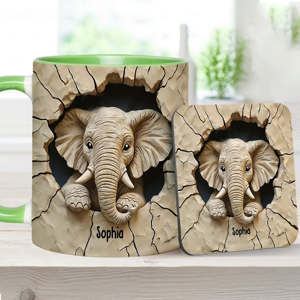 Love Elephant - Personalized Elephant Accent Mug