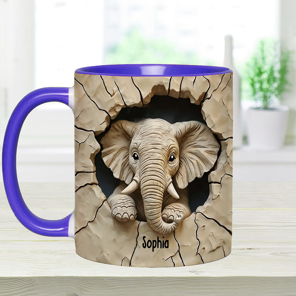Love Elephant - Personalized Elephant Accent Mug