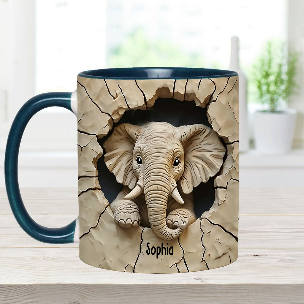 Love Elephant - Personalized Elephant Accent Mug