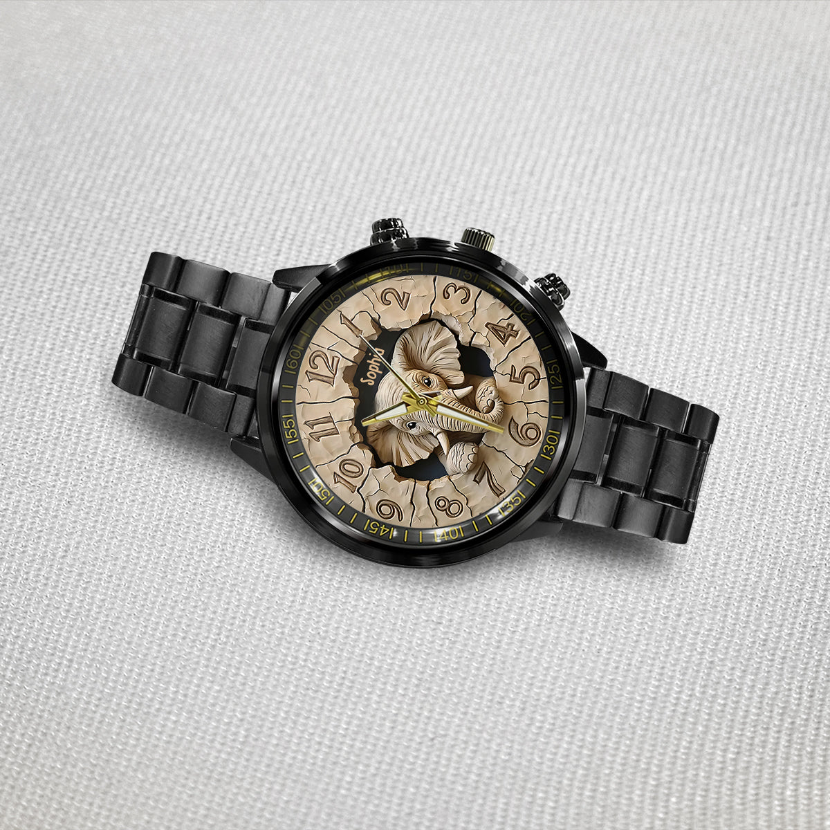 Liebe Elefanten - Personalisierte Elefanten-Handuhr