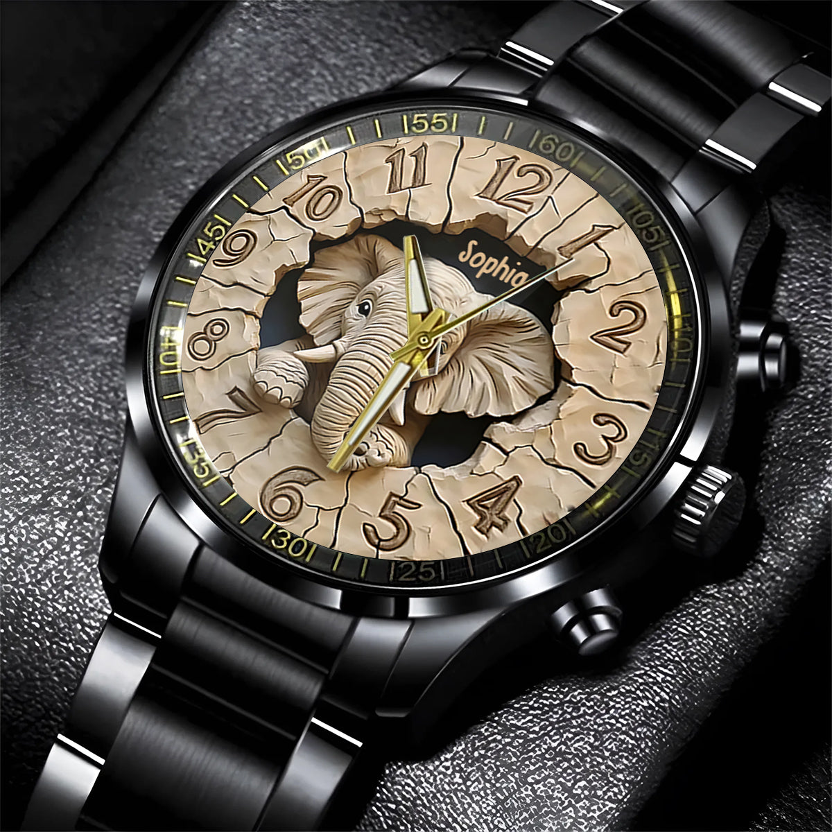 Liebe Elefanten - Personalisierte Elefanten-Handuhr