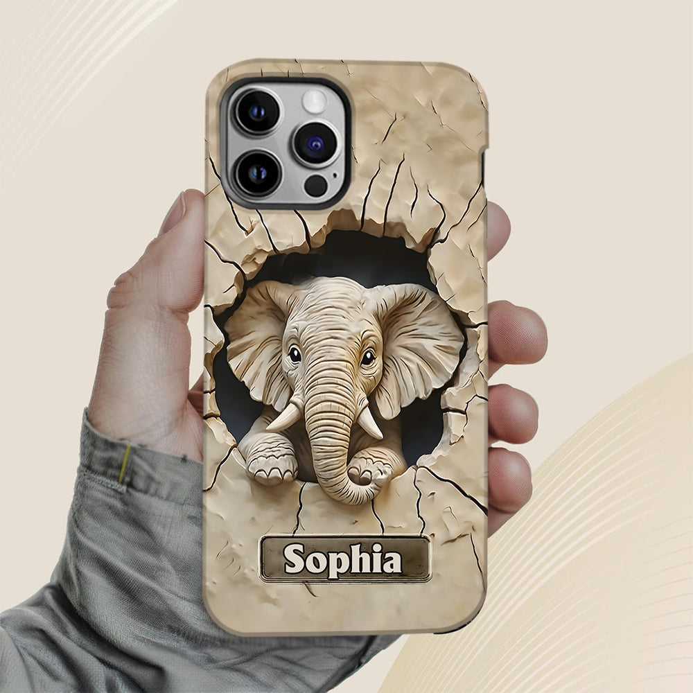 Love Elephant - Personalized Elephant Full Print Phone Case