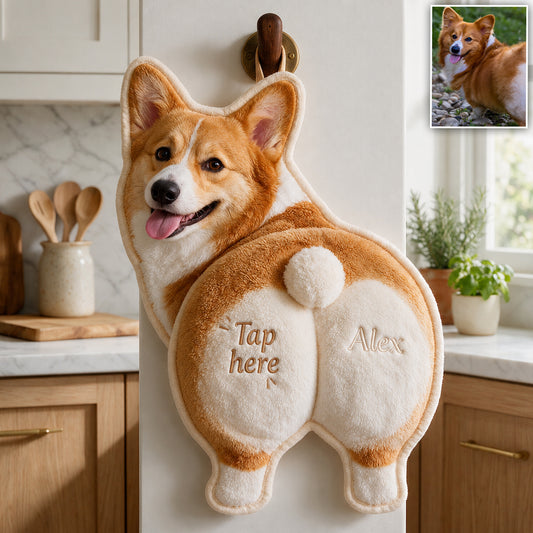 Tippen Sie hier - Personalisiertes Hundehandtuch