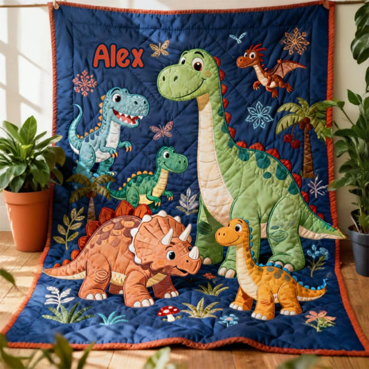 Dinosaurierwelt – Personalisierte Kinderdecke