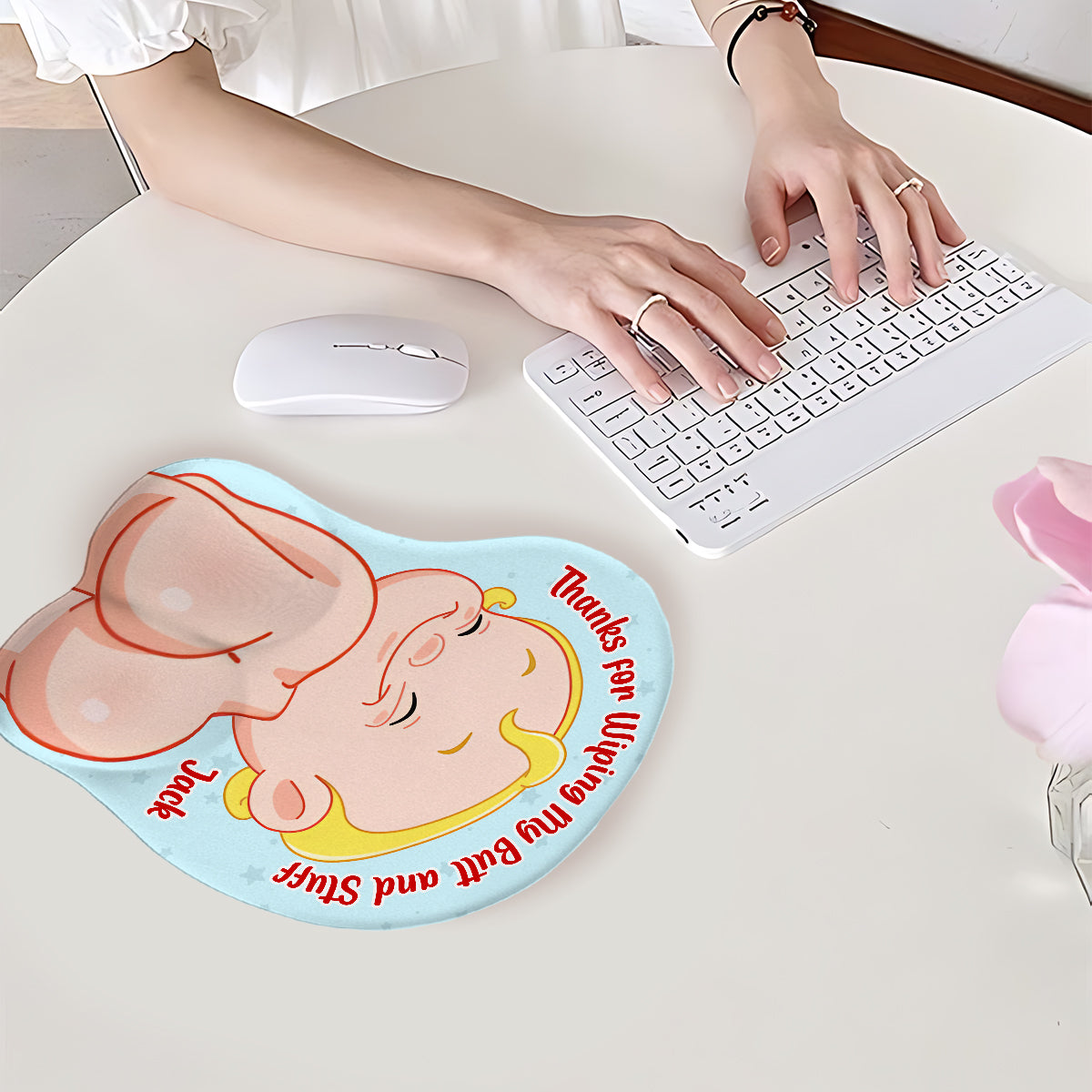 Funny Dad Gift - Dear Dad Thanks for Wiping My Butt and Stuff - Personalized Father 3D Mouse Pad