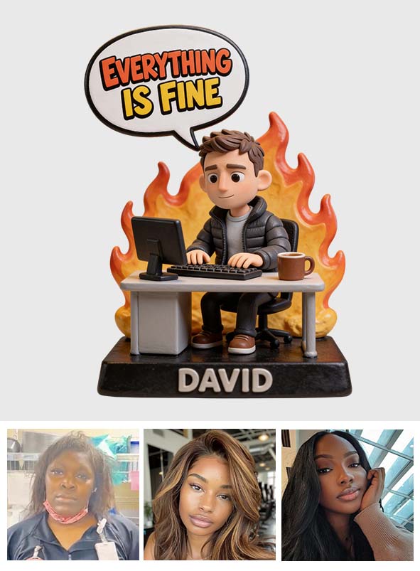 Everything Is Fine - Personalized Colleague Custom Shaped Acrylic Plaque