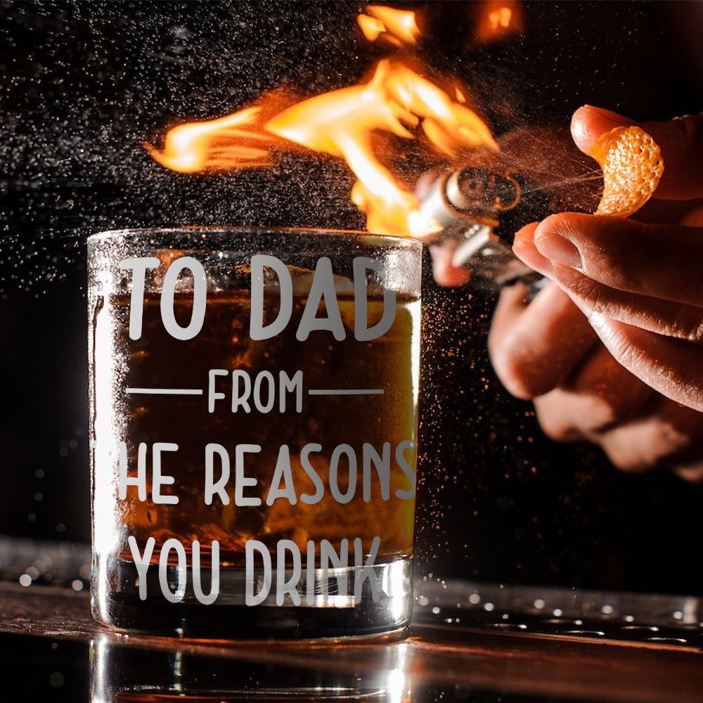 Für Papa – von dem Grund, warum du trinkst – personalisiertes Whiskeyglas für Väter