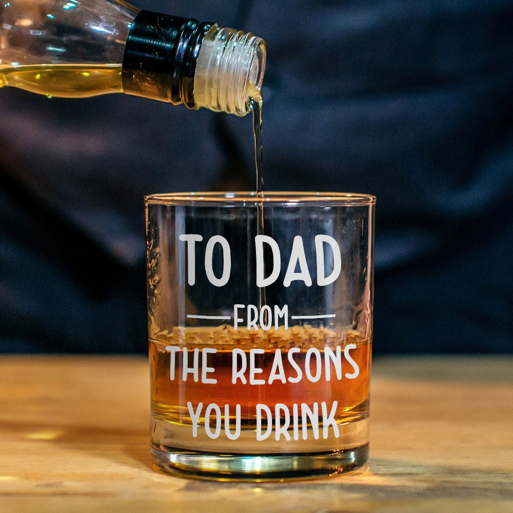 Für Papa – von dem Grund, warum du trinkst – personalisiertes Whiskeyglas für Väter