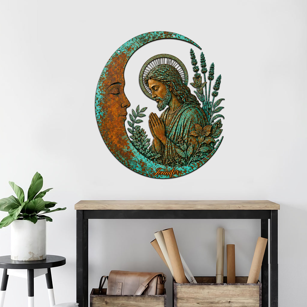Crescent Moon Jesus - Personalisierte Christliche Metalltafel
