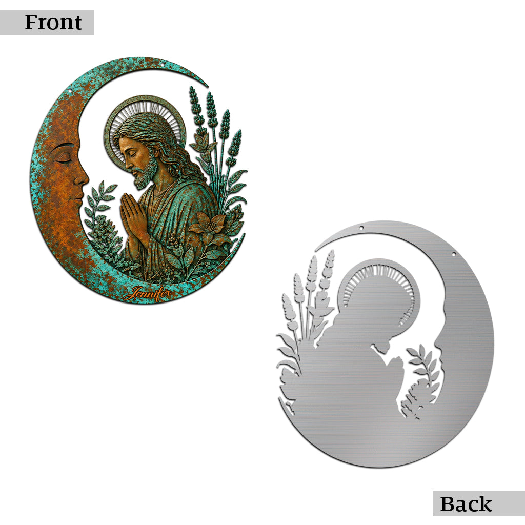 Crescent Moon Jesus - Personalisierte Christliche Metalltafel