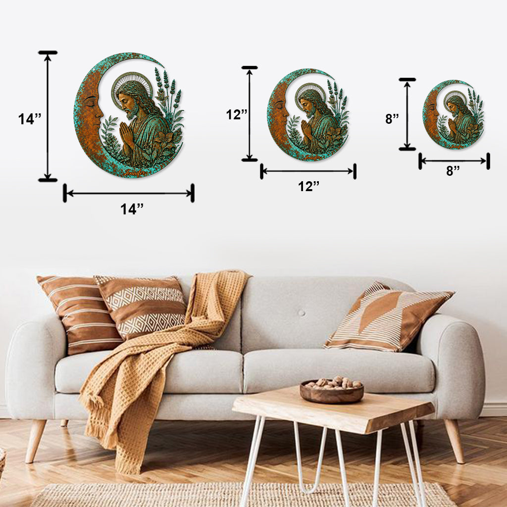Crescent Moon Jesus - Personalisierte Christliche Metalltafel