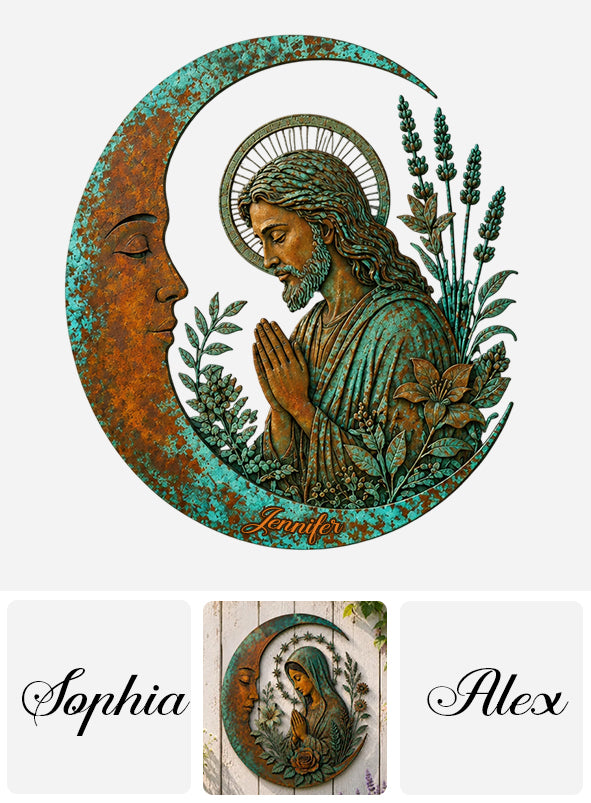 Crescent Moon Jesus - Personalisierte Christliche Metalltafel